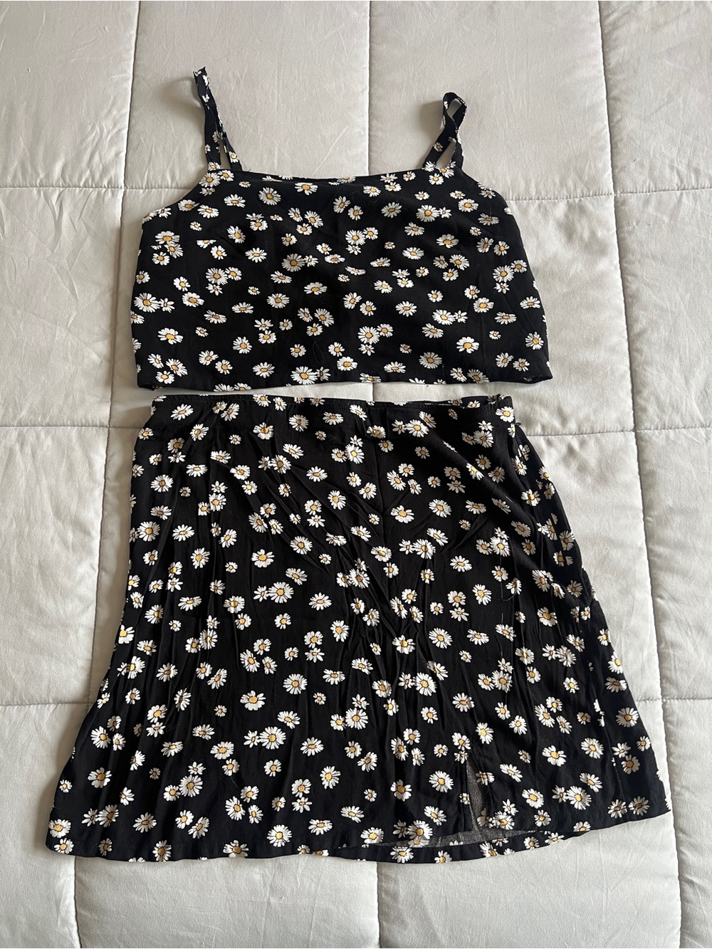 Hollister Daisy Crop Top and Skirt Set